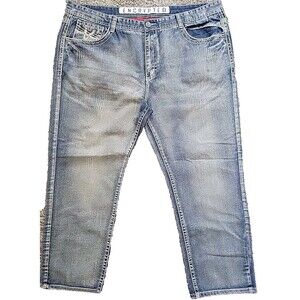 Big Men Jeans Encrypted Supply Company Acid Washed  Size 46x30 Good Condition